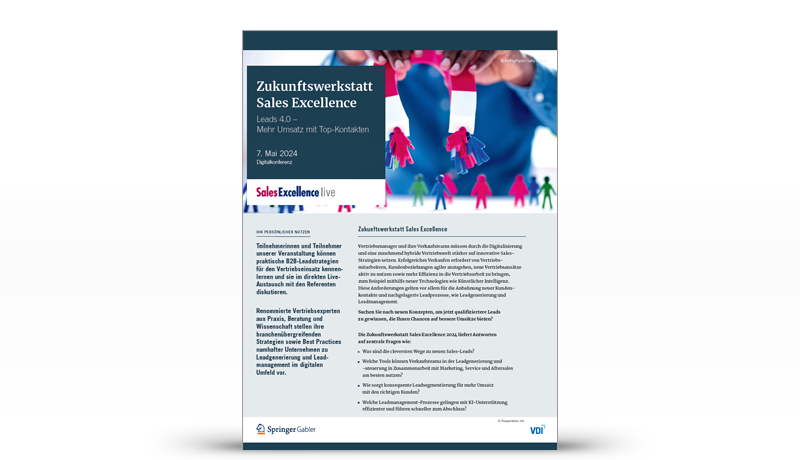 Cover Veranstaltungsflyer Zukunftswerkstatt Sales Excellence 2024